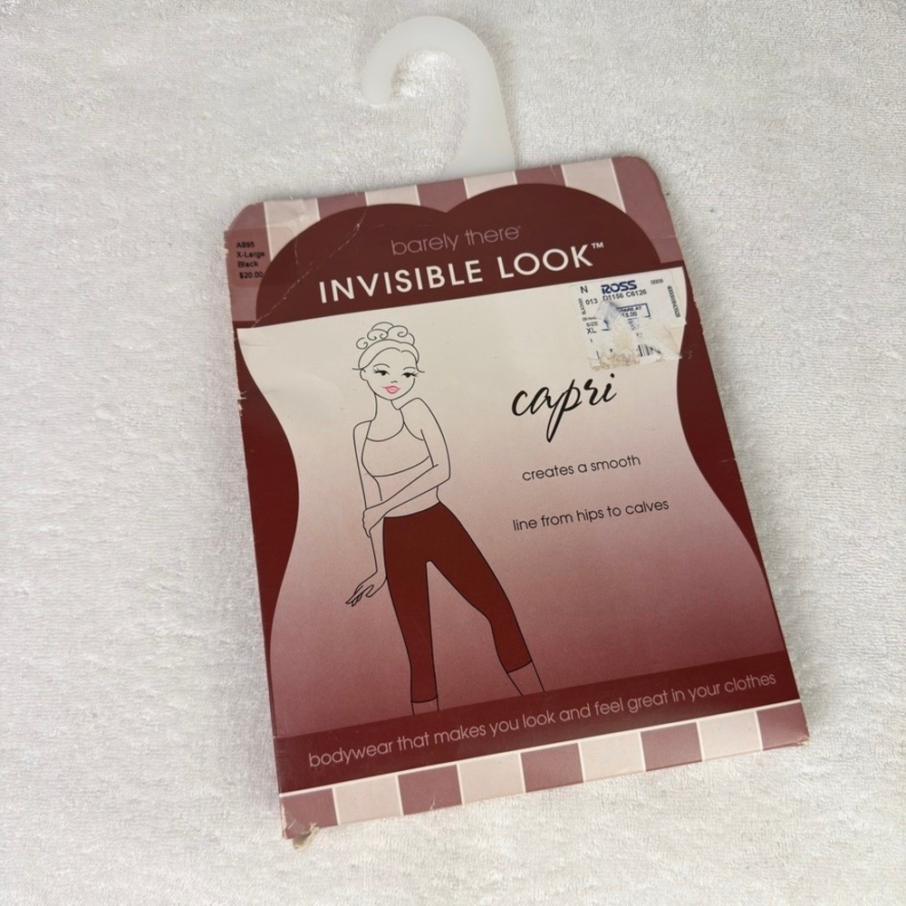 Barely There Invisible Look Capri Shapewear Black XL A895